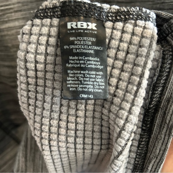 RBX Cross-training Long-sleeve Compression Shirt Size Small Space Dye Grey GUC - Picture 5 of 7